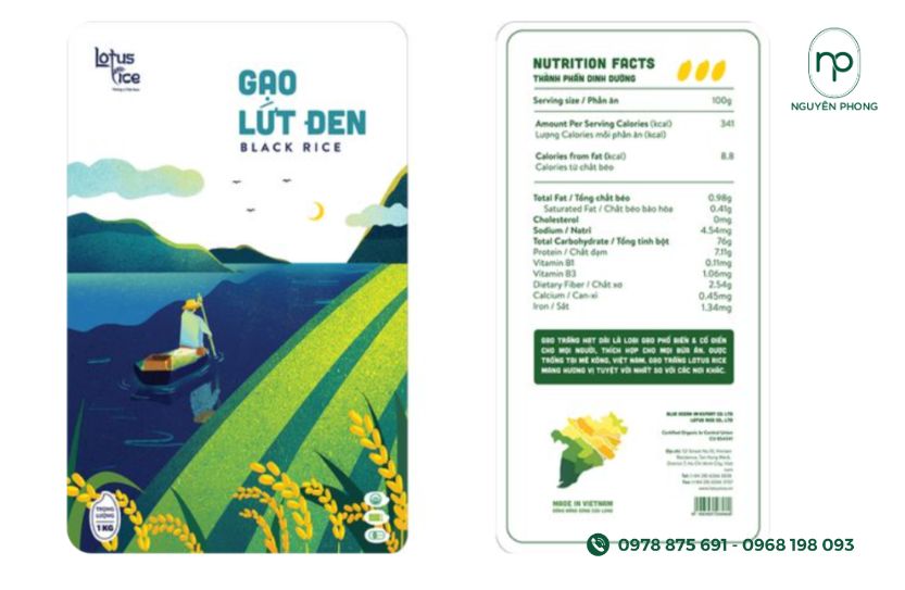 Mẫu tem gạo lứt đen